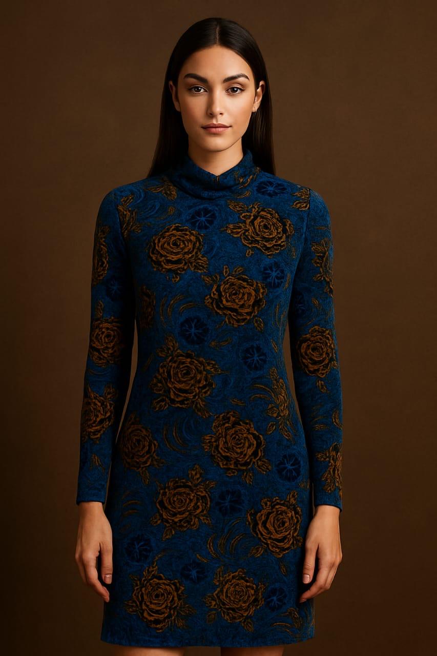 Micro Velvet Rose Floral Unstitched Shirt Fabric